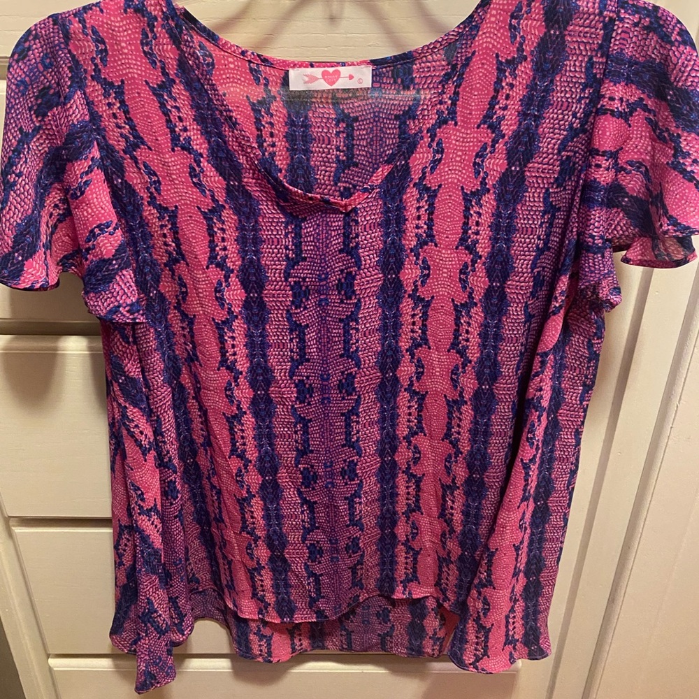 BUDDY LOVE snakeskin Avril flutter top- large